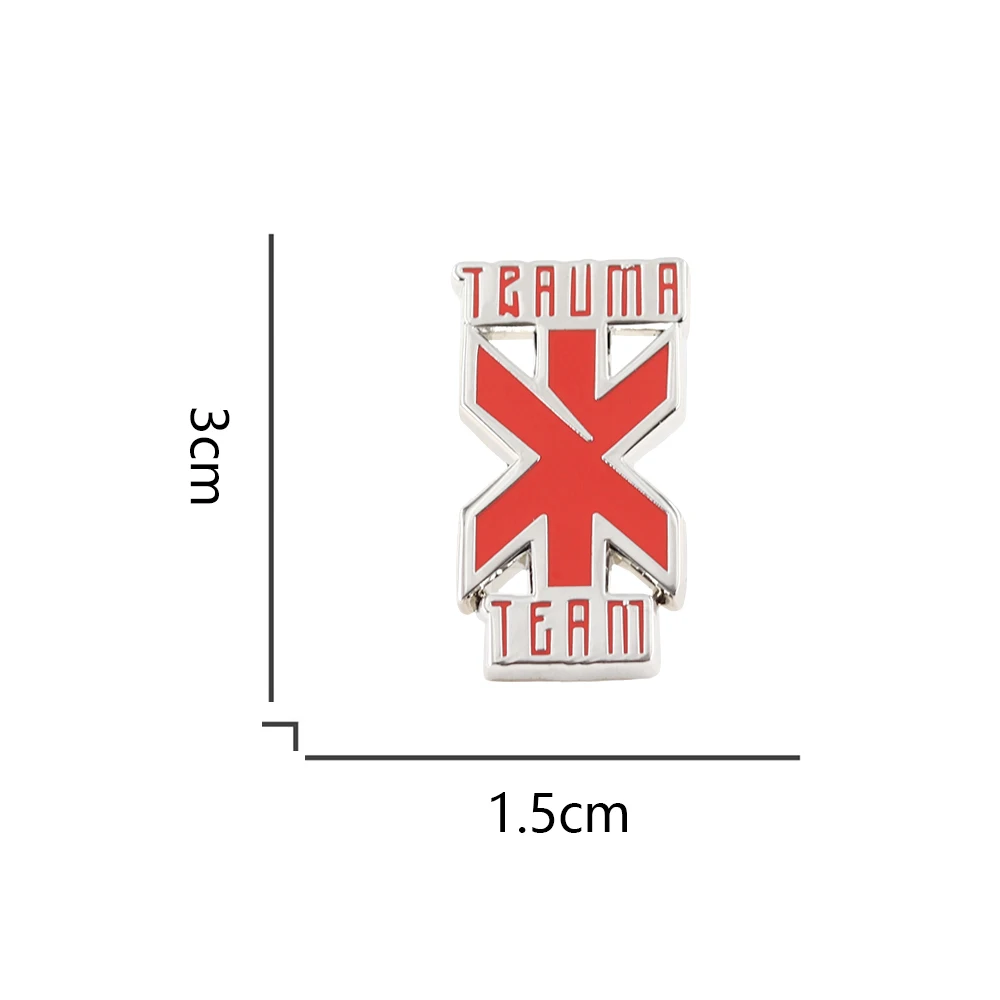 Punk 2077 Trauma-Team Logo Emaille Brosche Spiel Periphere Metall Anstecknadel Modeaccessoire Notfall Medizinische Rettungsfans Geschenk So – Detail 6