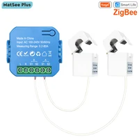 Tuya Smart Life ZigBee Bidirectional Energy Meter 2 Channel with 80A Clamp App Monitor Solar Export and Import Power AC100V/240V 1