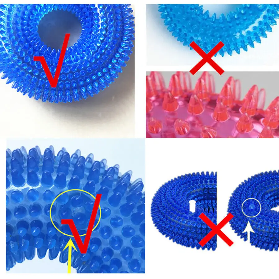 Pet Dog Toys Puppy Sounding Toy Molar Squeaky Tooth Cleaning Ring TPR Training Pet Teeth Chewing Toy Thorn Dog  Accessories 3