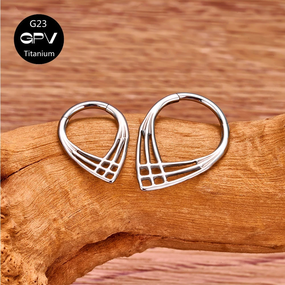 Nose Rings Piercing Jewelry Body Piercing Earrings Ear Piercing Jewelry Body Piercing Jewelry Body Jewelry G23 F136 Titanium Droplet Shaped Nasal Septum Ring Vacuum Gold-Plated Nose Ring Men's And Women's Perforated Jewelry Earrings