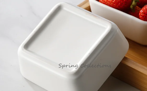120ml White Ceramic Chocolate Hot Pot Ice Cream Bowl Chocolate Butter Insulated Pot Integrated Design