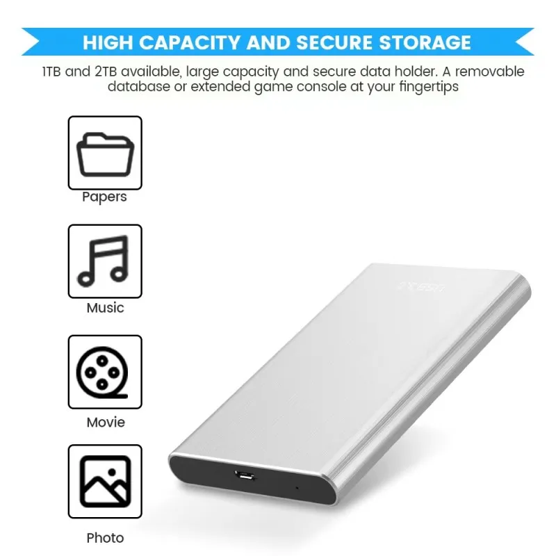 레노버 SSD 외장 하드 디스크, USB 3.1 외장 하드 드라이브, 대용량 저장, 휴대용 SSD 데스크탑 노트북 Ps4 Ps5, 64TB, 16TB, 8TB, 4TB