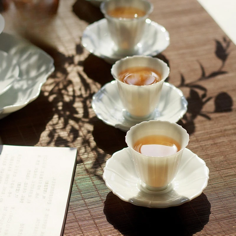 Chinese teacup Dehua suet jade white porcelain handmade exquisite master cup kung fu small cup tea cup