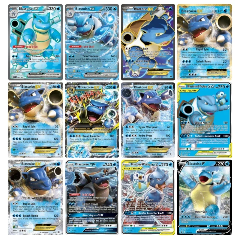 

Pokémon English Version Blastoise Animation Characters Refraction Flashcards Anime Classics Game Collection Cards Toy Gift