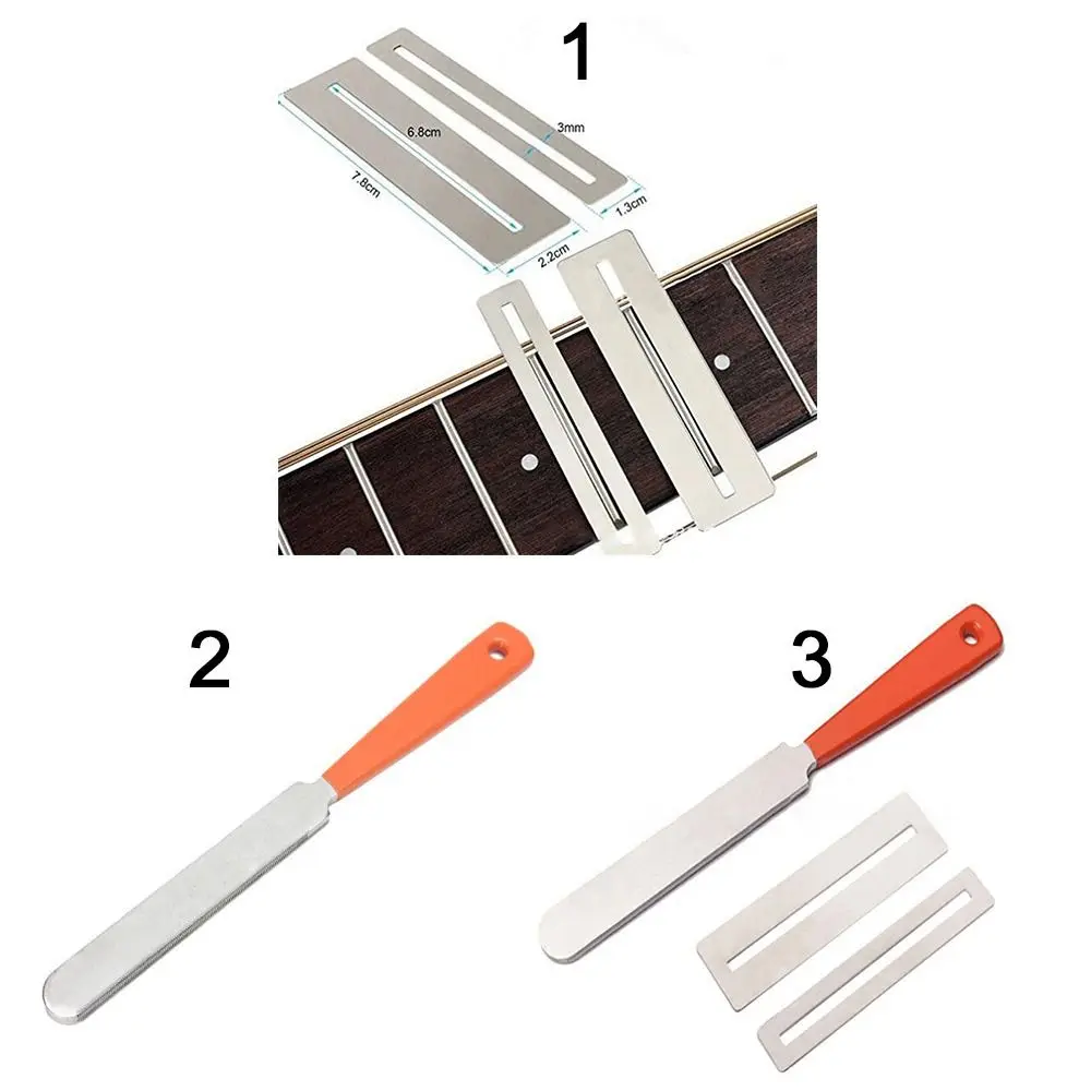 Guitar Fret Wire Sanding Stone Protector Kit 1/2/3PCS Finger Plate Radian Polishing DIY Luthier Tool Guitar Bass Parts&Accessory