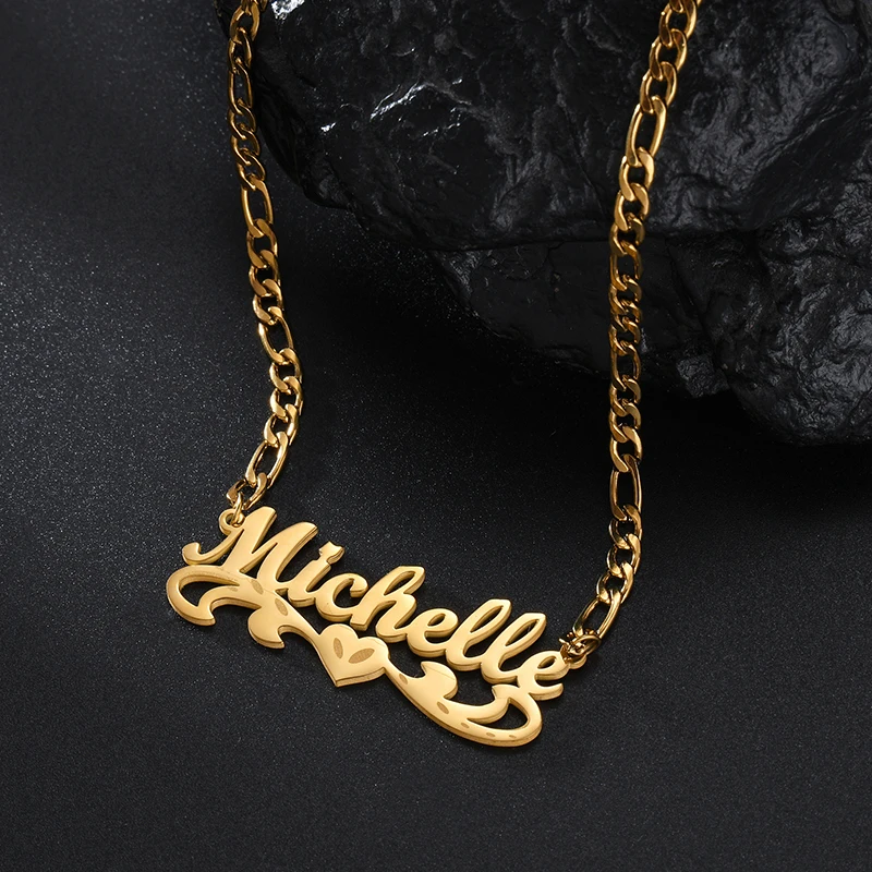 Nextvance Gold Color Custom Name Necklace With Heart Butterfly