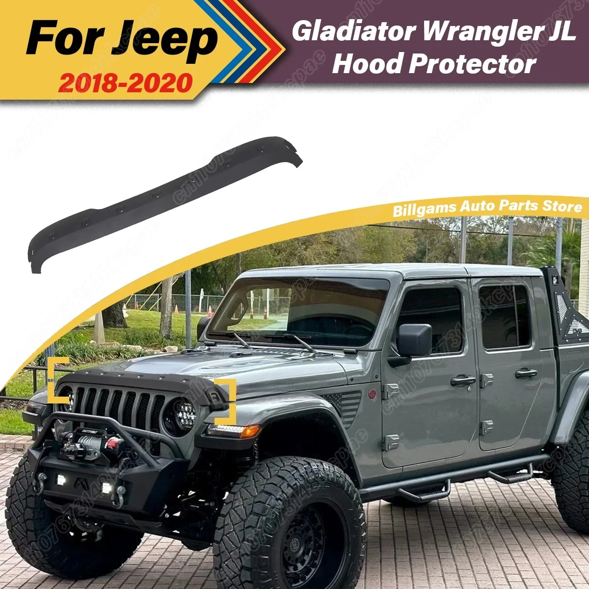 For Jeep Gladiator Wrangler JL 2018 2019 2020 Automobile Hood Protector Cover Sand and gravel baffle Decoration Accessories Kit 1
