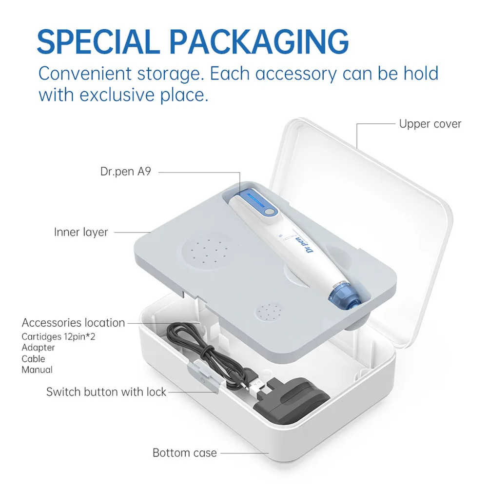 Wireless Ultima A9 Dr.pen Original Dr pen or Cartridge Derma Professional Microneedle Needle Microneedling Therapy Hair Growth