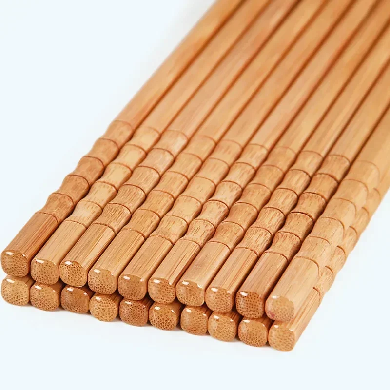 5 Pairs Handmade Natural Bamboo Wood Chopsticks Healthy Chinese Carbonization Chop Sticks Reusable Sushi Food Stick Tableware