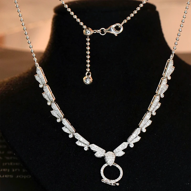 S7e7b18f8f5b84a22bd81858d942e56a32 Aazuo Luxury Jewelry 18K Orignal White Gold Real Diamonds 0.80ct Luxury Necklace Gifted For Women Wedding Link Chain Au750