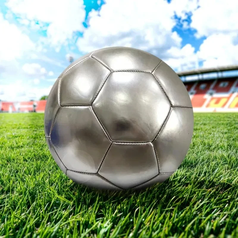 Golden silver Football Soccer Balls Official Size 5 PVC Football Team Training Footy Ball Outdoor Match Game Football Training.. view 4