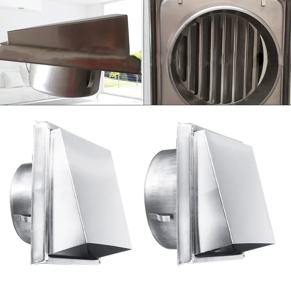 Stainless Steel Air Outlet Wall Ceiling Air Vent Waterproof Vents Cap 125 150mm Ducting Ventilation Exhaust Grille