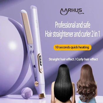 Piastra per capelli professionale sicura bigodino 2 In 1, piastra per capelli a riscaldamento rapido da 10 secondi, strumenti per lo Styling dei capelli di alta qualità 1