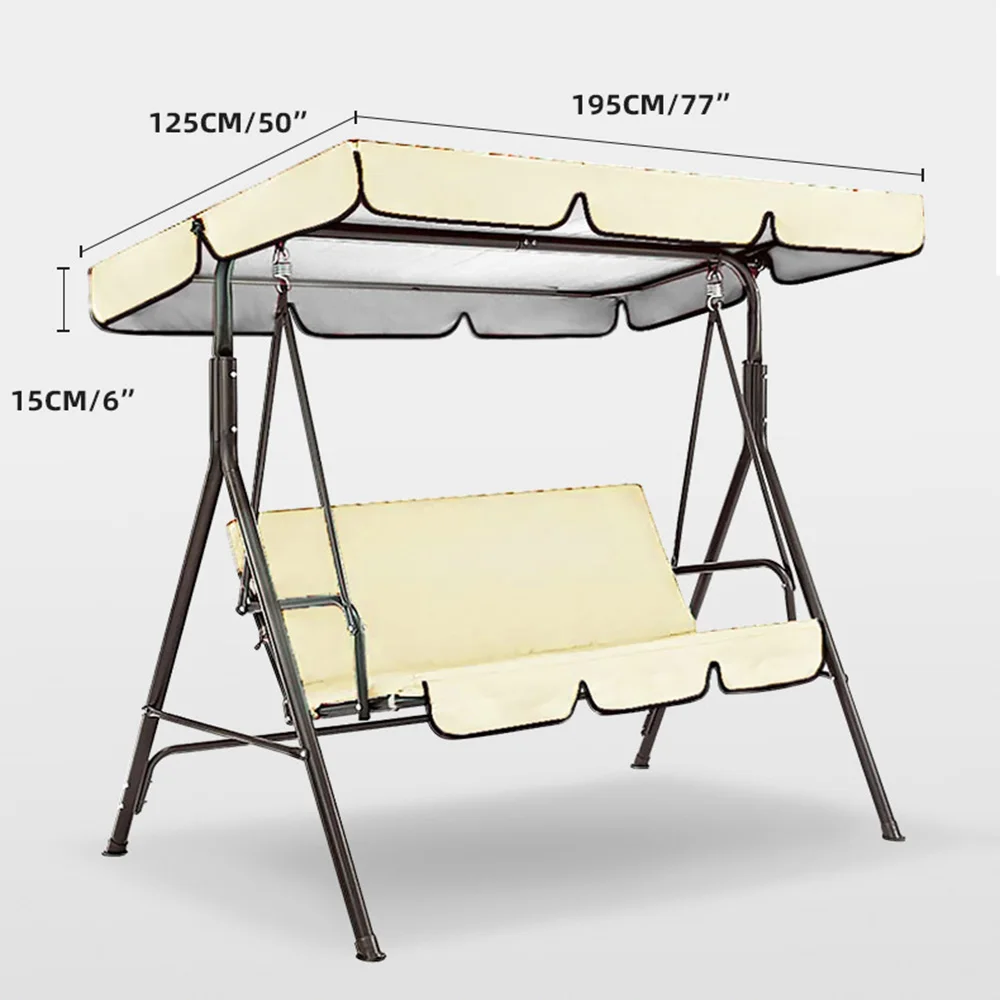 Swing Chair Cover Outdoor Garden Swing Chair Seat and Top Cover Waterproof Sun Protection