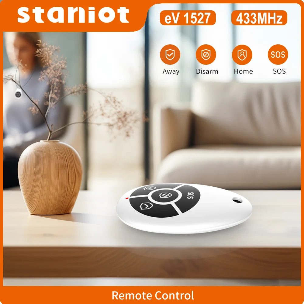 Staniot 433MHz High Quality Portable 4 Buttons Keychain Wireless Remote Control For WIFI GSM Home Burglar Security Alarm System