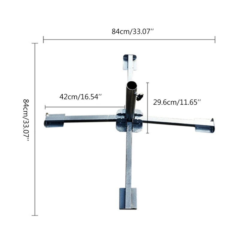 Beach Umbrella Plug Base Parasol Base Stand Cross Outdoor Umbrella Base Sunshade Anchor Metal Adjustable Foldable for 3.2 to 3.8cm Diameter Umbrellas Beach Stand