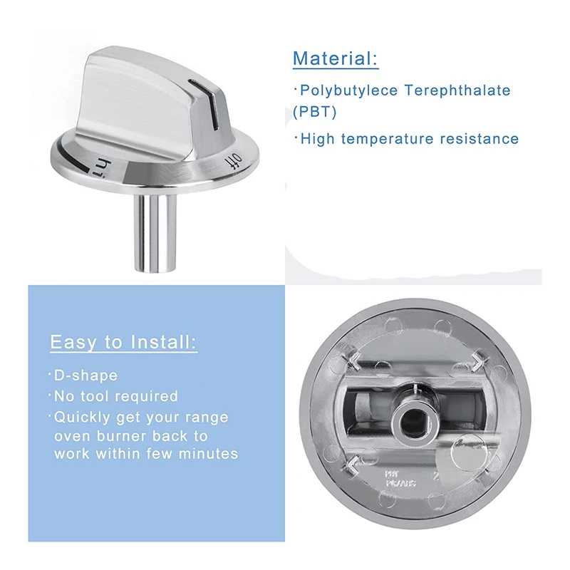 Upgrade 5304525746 Long Stem Stove Knobs Replacements Compatible with Gas Stove Range Oven Knobs 1 PCS