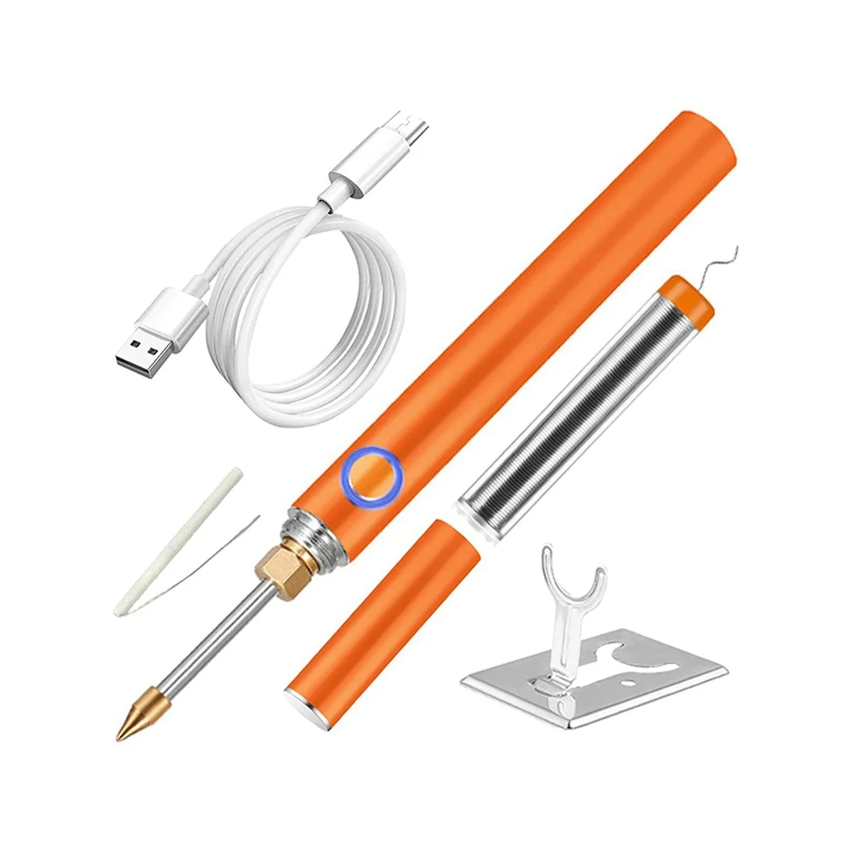 

Soldering Iron Kit,Cordless Household Electric Soldering Iron 5V 15W 1100MAh Portable Soldering Kit, DIY Welding