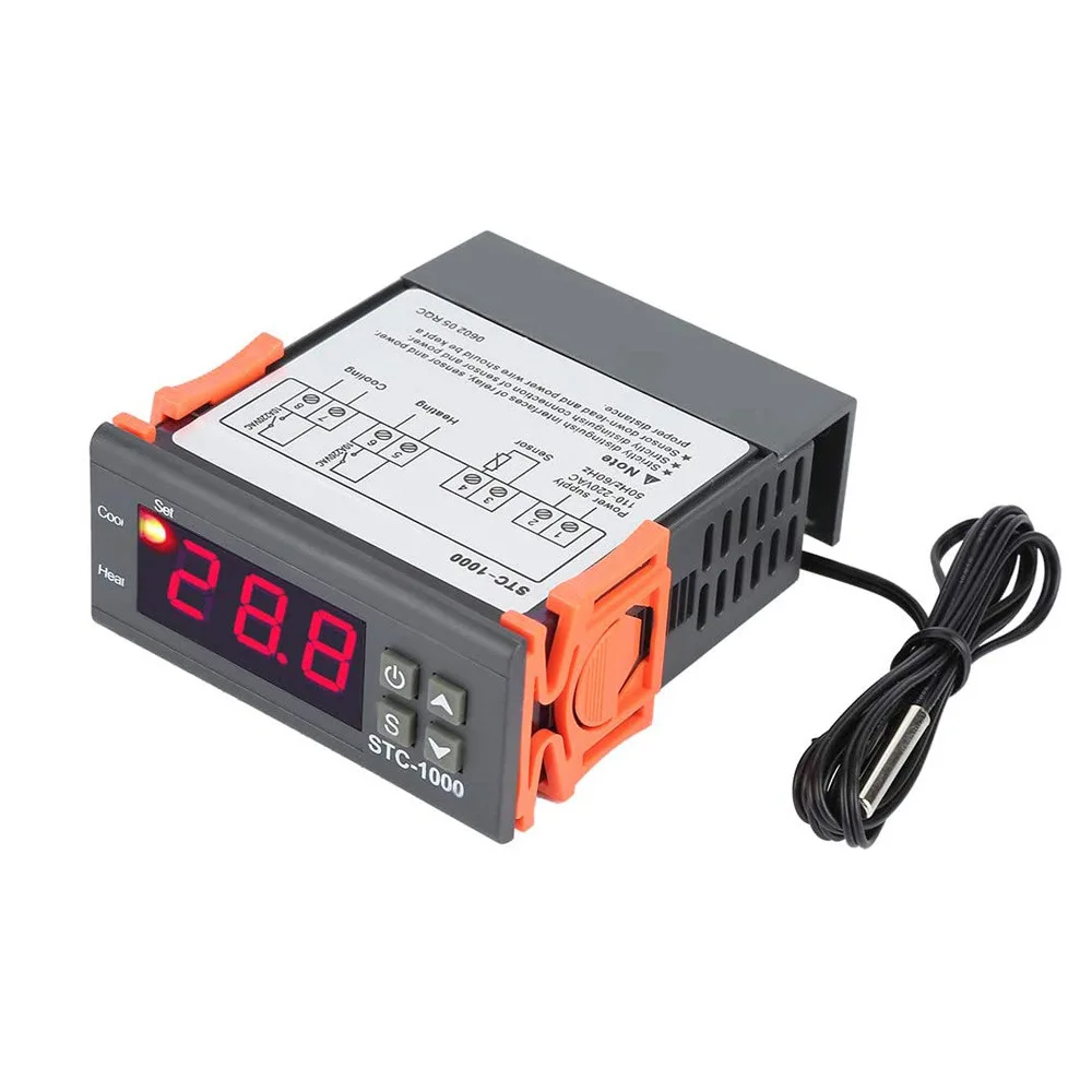 

TC-1000 Temperature Controller Digital 12V 24V 110V 220V Centigrade Thermostat 2 Relays