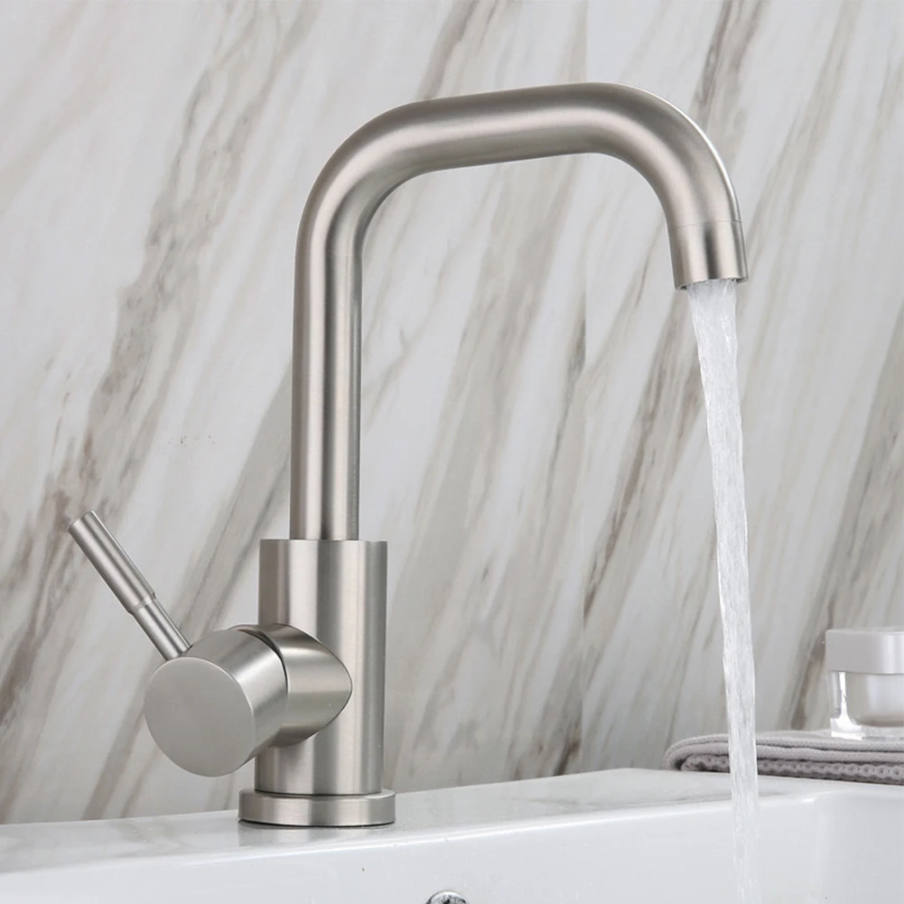 

Kitchen Faucet Rotatable Sink Faucet Bathroom Basin Faucet Stainless Steel Single Handle Deck Mounted Hot And Cold Water Taps