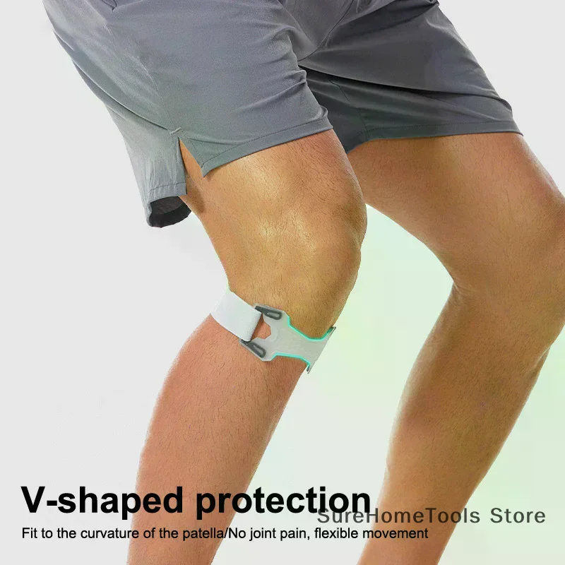 Adjustable Silicone Patella Knee Strap Pressurized Kneecap Protector Shock Absorption Knee Pad Running Sports Tendon Support