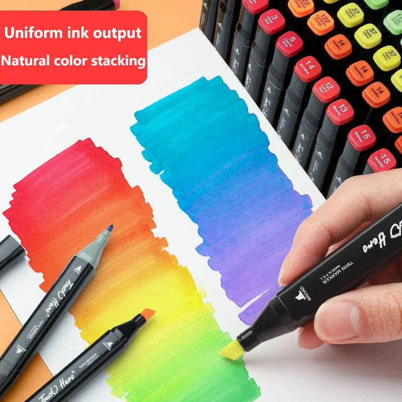12-100 Colores Markers Brush Pens Set Painting Drawing Manga