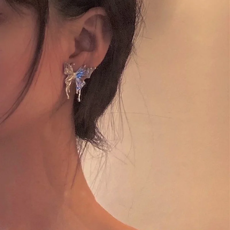 Trendy Butterfly Earrings Ear Cuff Silver Color Heart Ear Clips Ear Studs Gift For Women Fake Cartilage Clip Fashion Jewelry