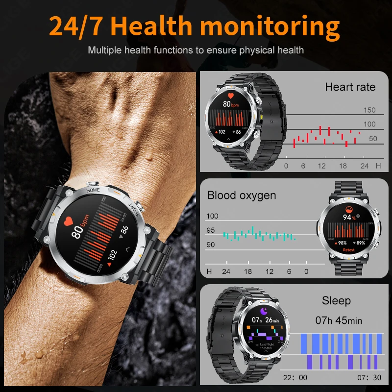 LIGE Ʈ ð 2024 ִ  Smartwatch  ȭ  ð  ǰ    ð