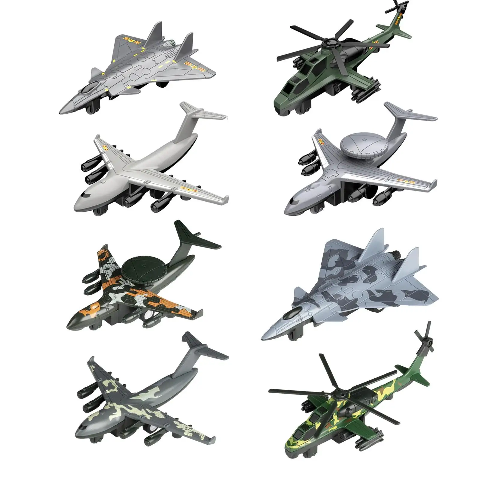 

4x Fighter Toys Pullback Mechanism Model Diecast Metal Jet Plane
