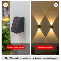 LED Outdoor Solar Wall Light Up And Down Luminous Garden Lamp Villa Courtyard Porch Street Decorative Lighting Wall Washer Light 2
