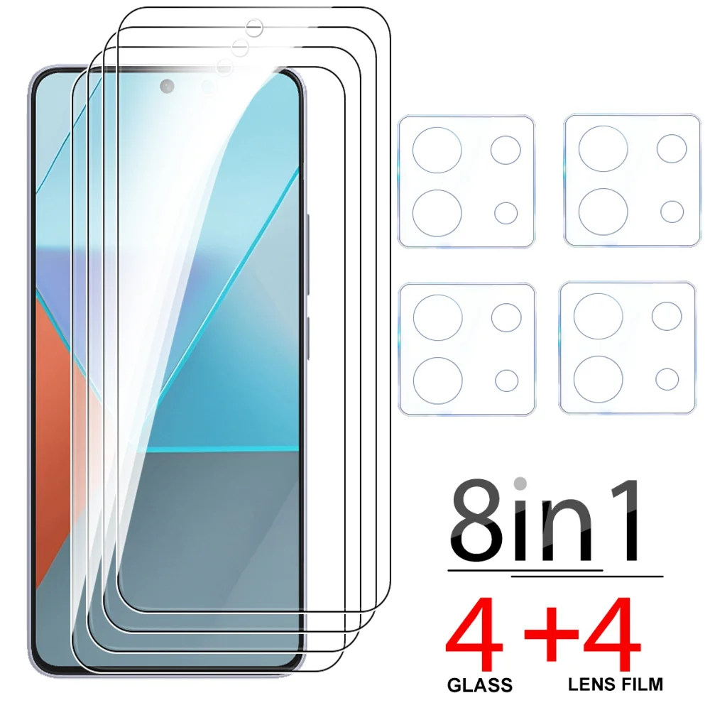 

8 в 1 3D объектив и Защита экрана для Xiaomi Redmi Note 13 Pro 4G зеркальное защитное стекло закаленное стекло для Redmi Note 13 Note13 4G зеркальное стекло
