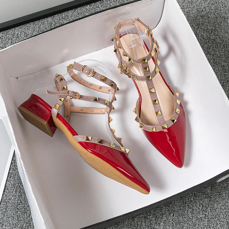Summer Women Sandals Fashion Design Pointed Rivet Casual Shoes Large Size 41-43 women sandals