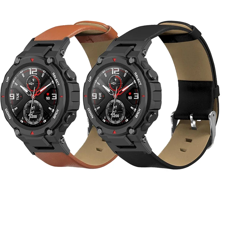 

Ремешок кожаный для часов Amazfit T-Rex/T-Rex Pro, сменный Браслет из натуральной кожи для наручных часов
