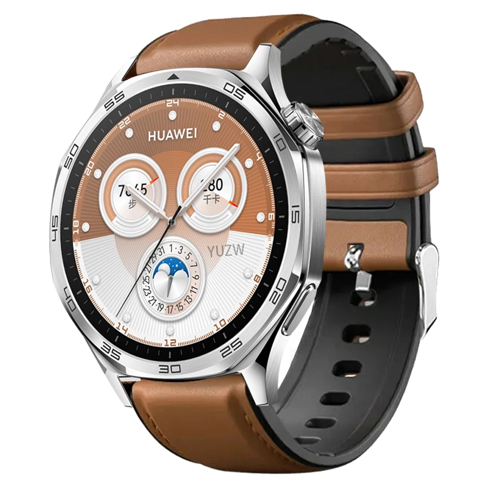 Luxurious Soft Leather and Silicone Watch Strap - 22mm Premium Watchband Bracelet