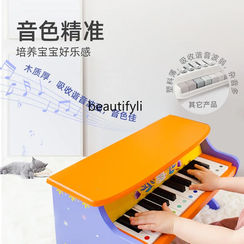 Electronic piano Mini wooden children's toy can play baby girl beginner small musical instrument