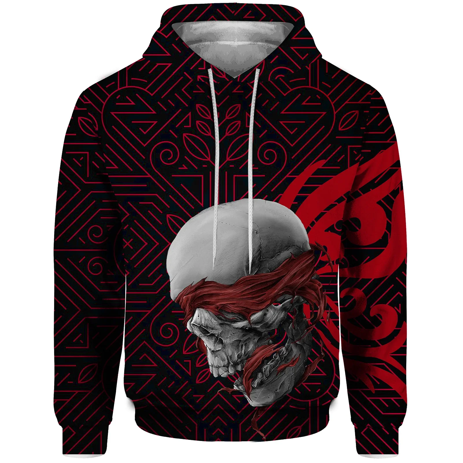 thumbnail image 1 of Sudadera con capucha de otoño para hombre, sudadera con capucha con estampado de calavera, sudaderas para hombre, sudadera con capucha informal holgada a la moda, jersey gótico, 1 of 4