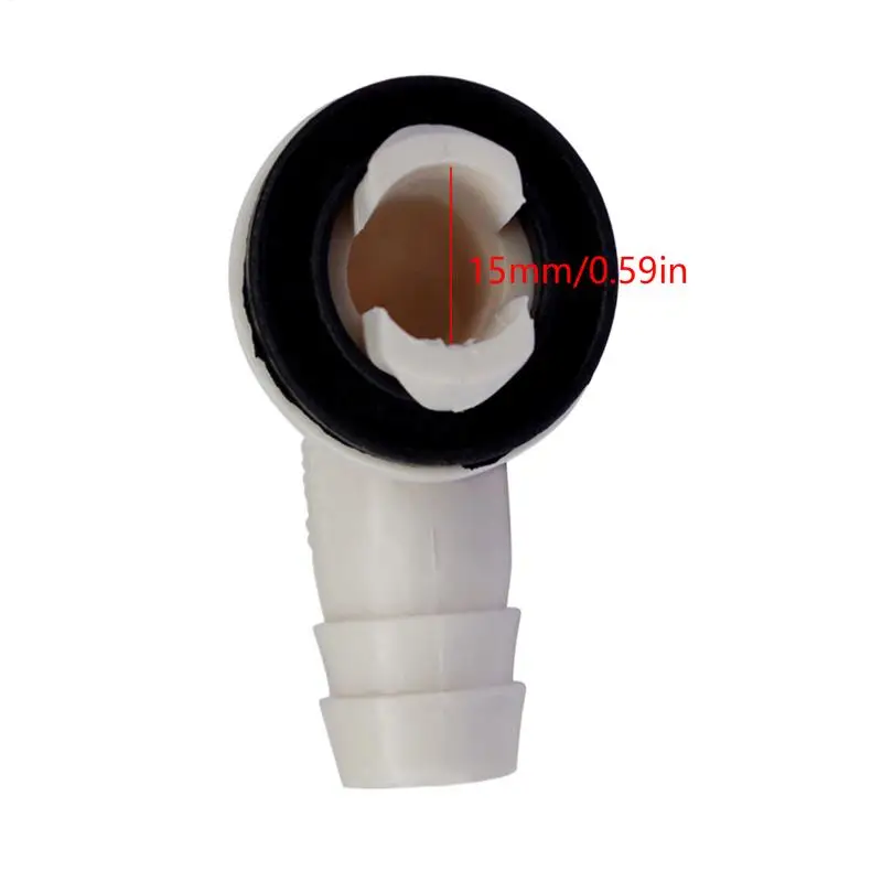 15mm Air Conditioner External Unit Drain Hose Connector Elbow with Rubber Ring for LG/Media/Haier/Kelon/Gree AC Units