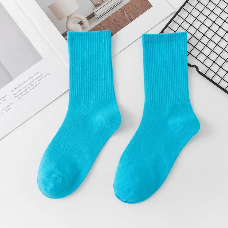 1 Paar Damensocken für alle Jahreszeiten, bunte, mittellange, atmungsaktive Baumwollsocken, hochwertige, einfarbige, bequeme Heimsocken # – Detail 11