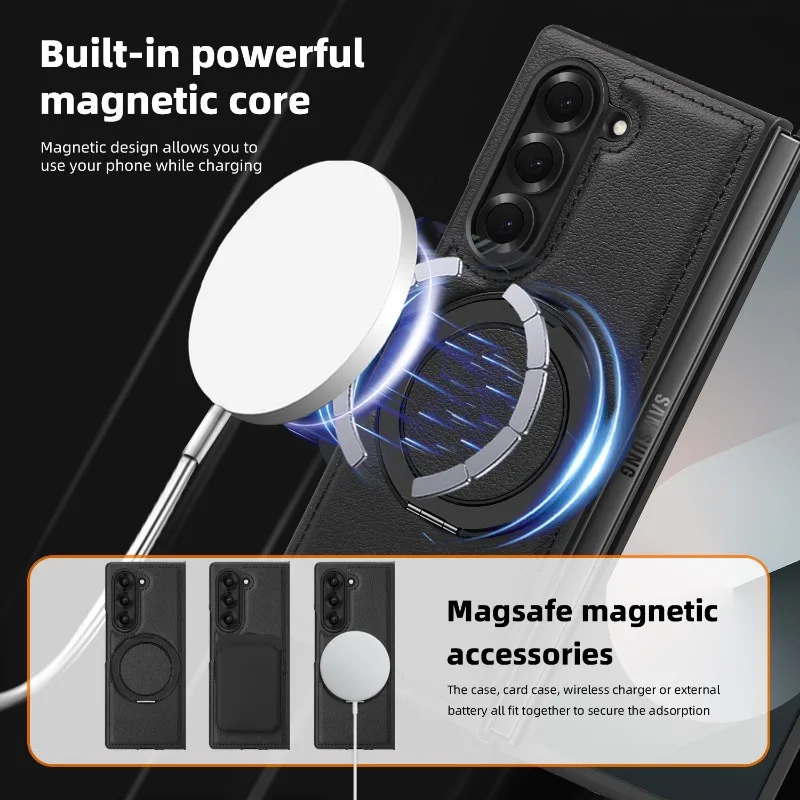 Advanced 360° Magnetic Ring Kickstand Case with Magsafe Holder - Durable Protective Hard Cover