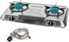 Double Burner Stove Auto Ignition Cooktop Outdoor Propane LPG Tank Camp 2 Burner Stove Burner Portable Stove Burner, Stainless S 1