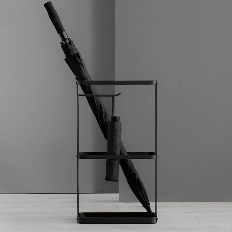 HighQuality Umbrella Stand Double Layer Iron Art Cane Holder Hotel Hall Parasol Holder Versatile Practical Umbrella Rack onsale