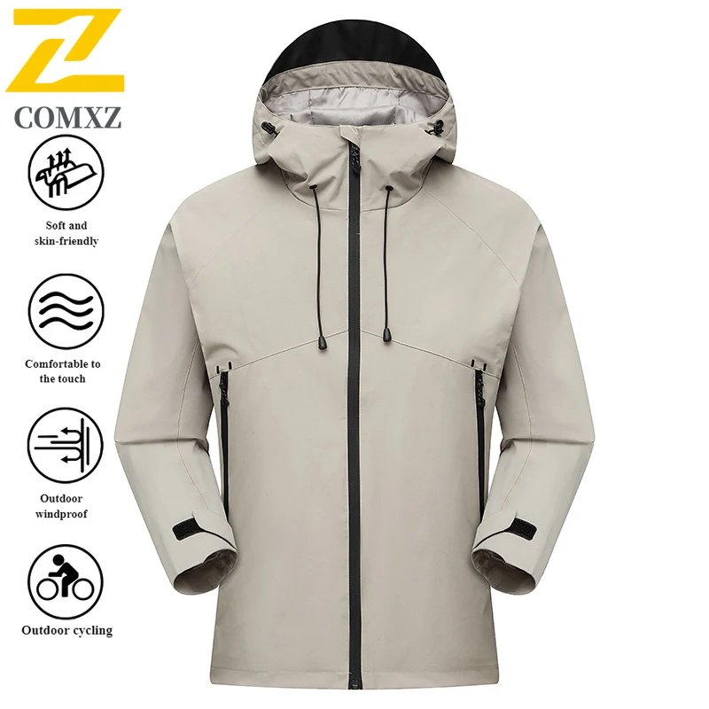 EiAO Windbreaker Dopamine Couple's  Waterproof Windproof Hooded Outdoor Jacket for Hiking Camping Fishing Vivid Colorblock 2025