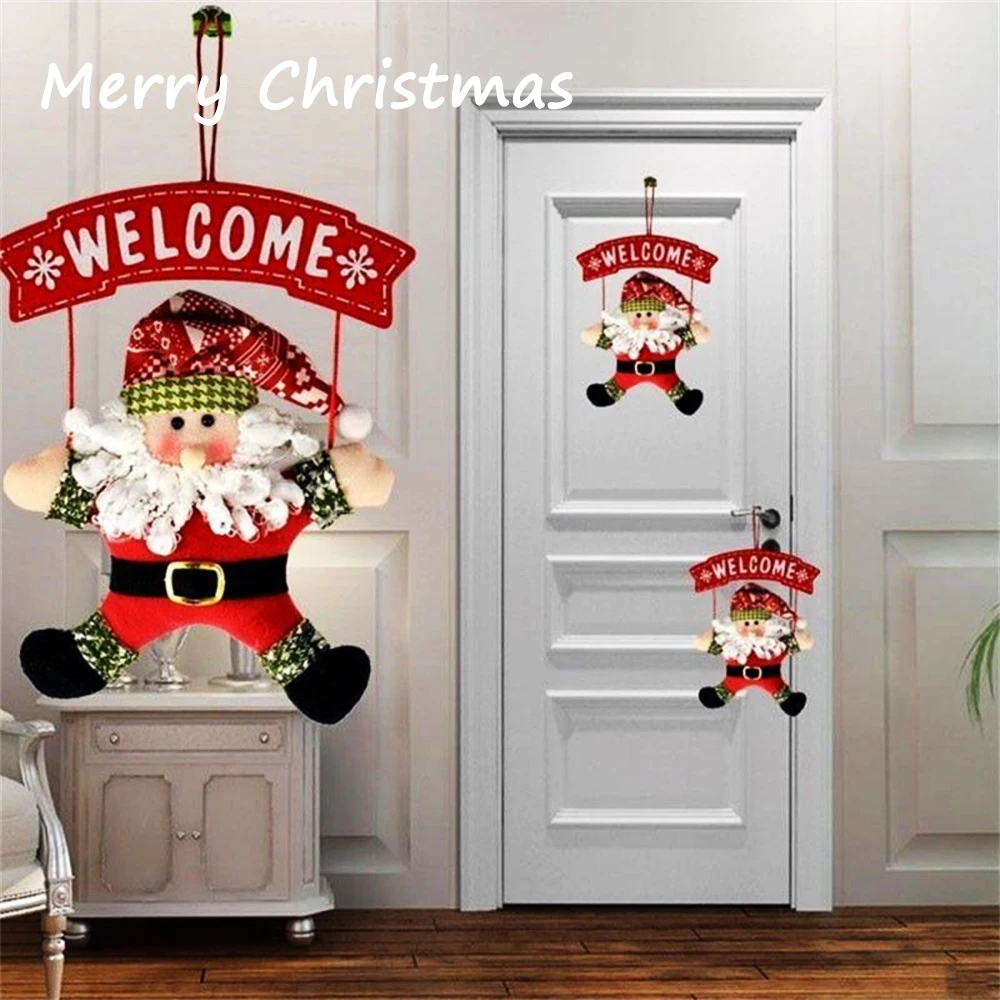 

2023 Christmas Door Handle Ornament New Year Christmas Tree Santa Claus Snowman Hanging Pendant Navidad Xmas Home Decoration Hot