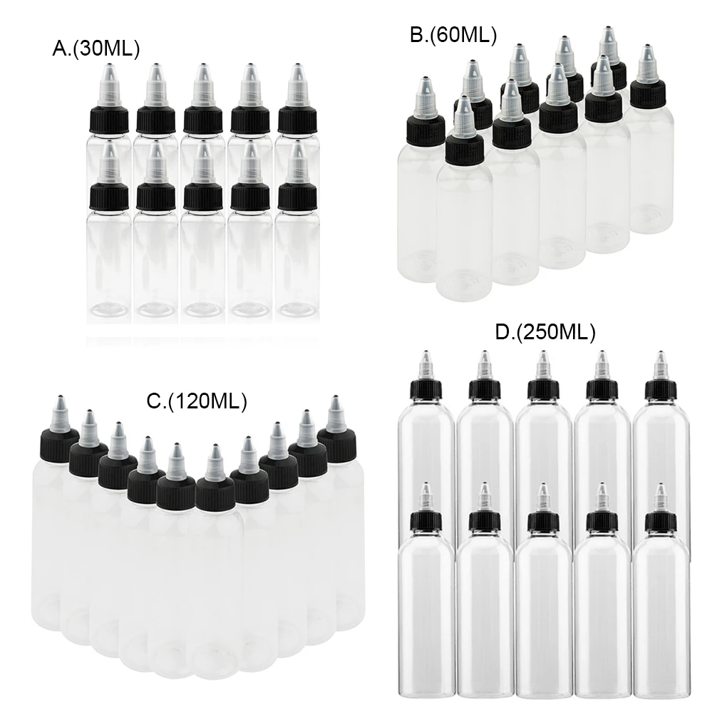 

10 Pack Pigment Bottle Transparent Storage Holder Multi-types Container Ink