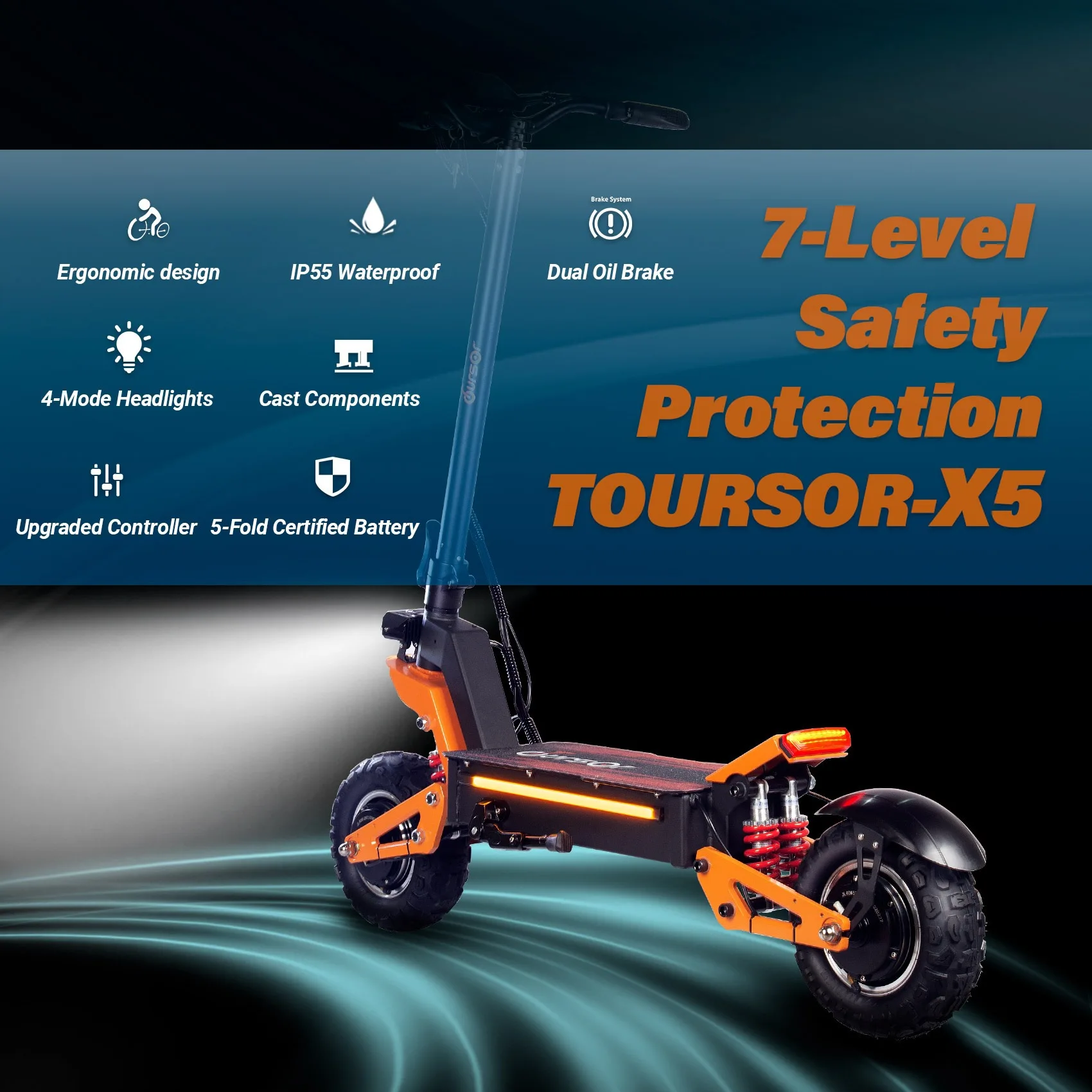 Electric Scooter x5 6000W dual motor neutral electric scooter 60V 40AH battery 11-inch foldable 85km/h high-speed all terrain