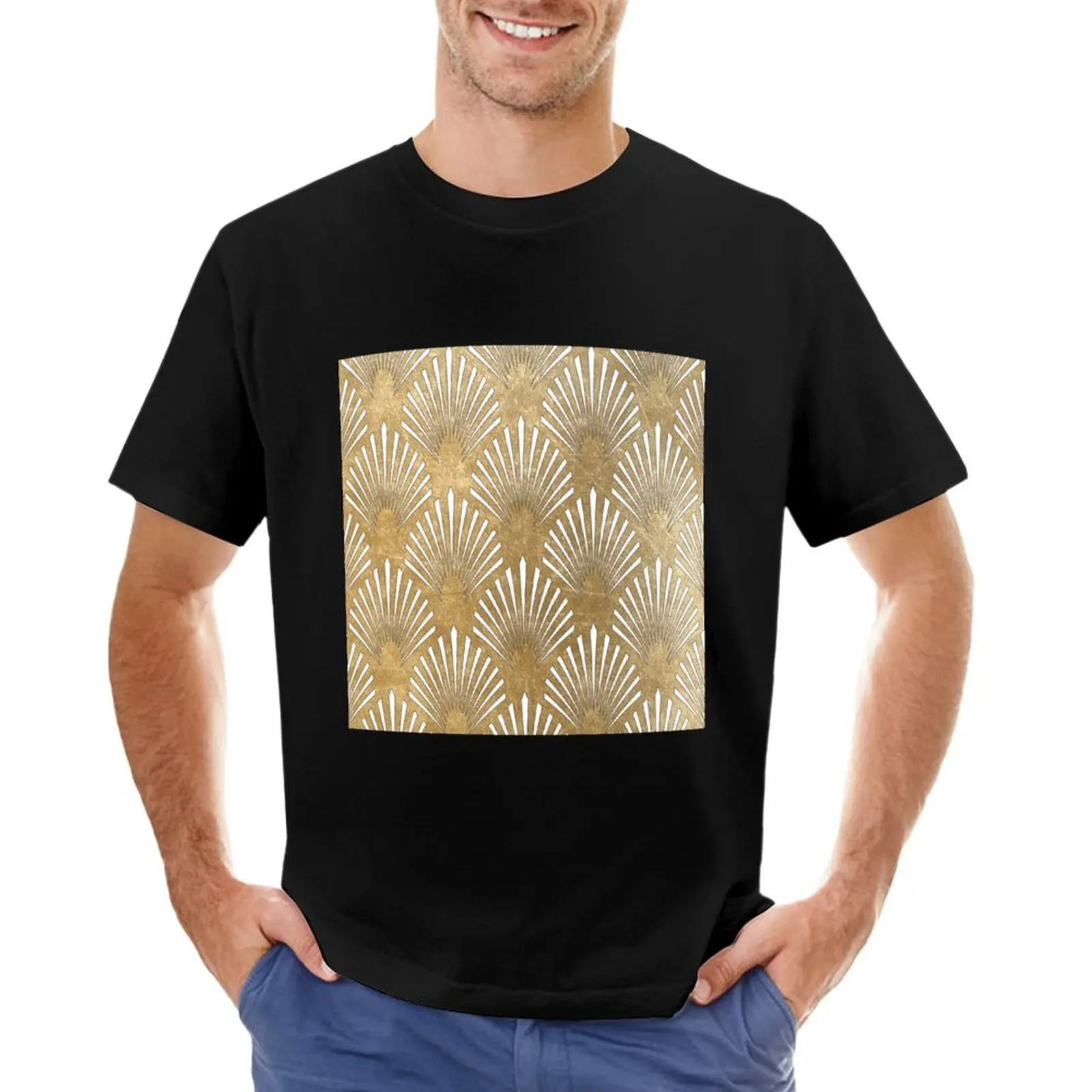

Art Deco design - luxury fans T-Shirt anime Aesthetic clothing Men's t shirts