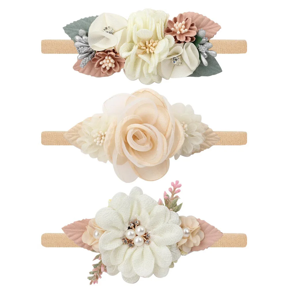 Hair Headband Accessories Lovely Lace Artificial Flower Headband for Baby Girl Handmade Hairband