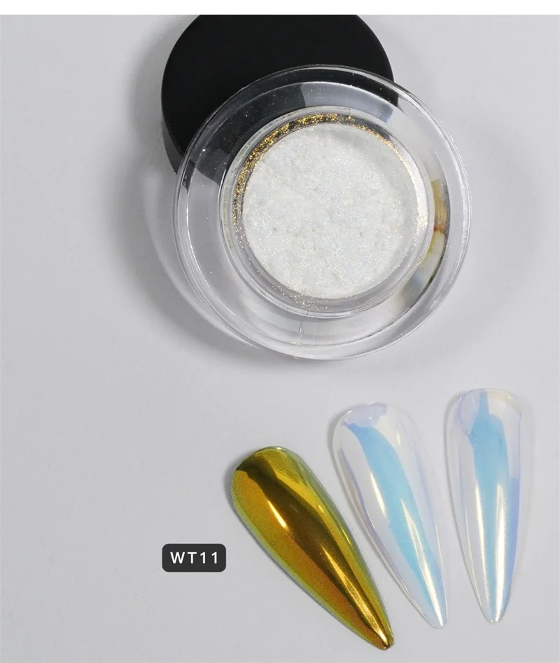 HNDO Neue 10 Farben Aurora Magic Mirror Pulver Nagel Glitter Chrom Pigment Staub Effekt für Nail art Decor Maniküre Design 2025 – Detail 14