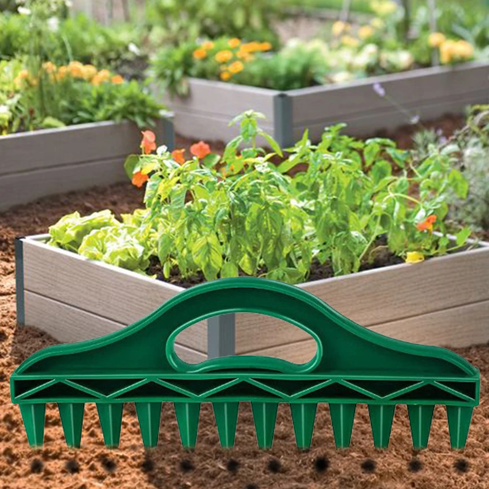 Hand Dibbler 12-Hole Fast Seeding Seed-in Soil Digger and Soil Spacer Garden Hand Planter Planting Aids for Efficient Gardening