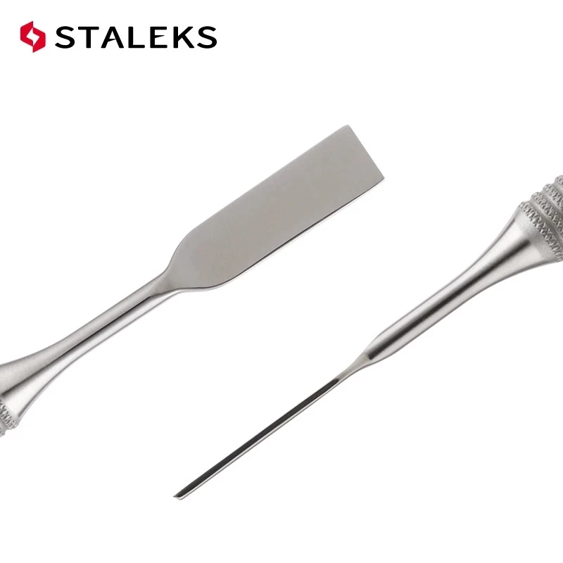 STALEKS Manicure Dead Skin Double-Headed Steel Push Ring-shaped Push Flat Nail Tool Acne Blackheads Tools PE-51-1